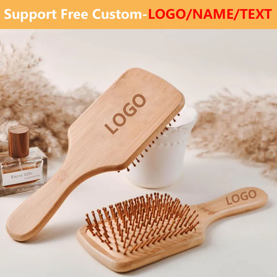 Personalize Custom Wood Air Cu - Bamboo Hair Brush 评论和价格
