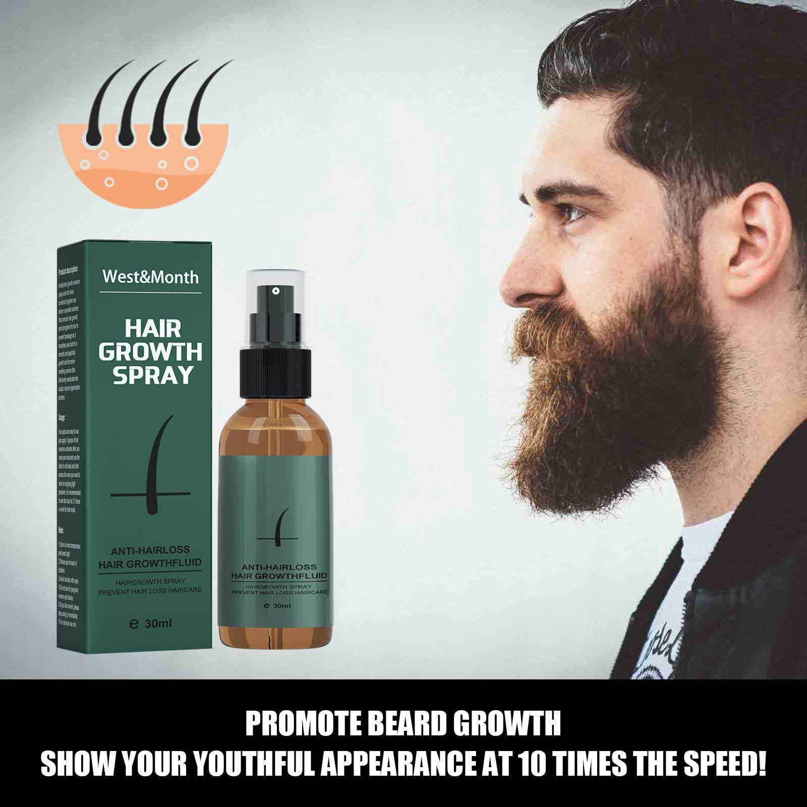 Natural Men Beard Growth Rolle - Hair Care Essential Oil Atomizing 评论和价格