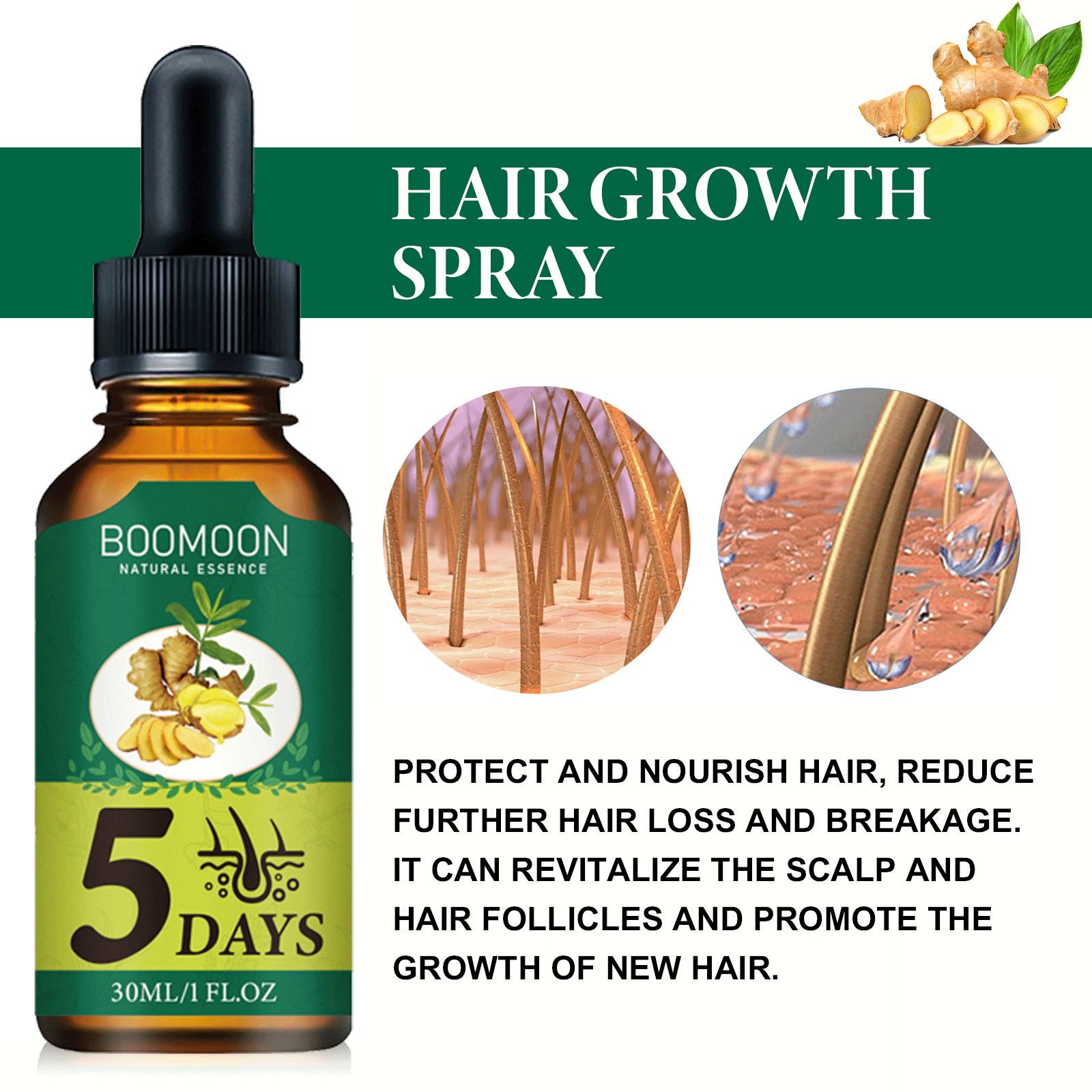 Ginger Hair Growth Essence Oil - Hair Care Essential Oil Atomizing 评论和价格