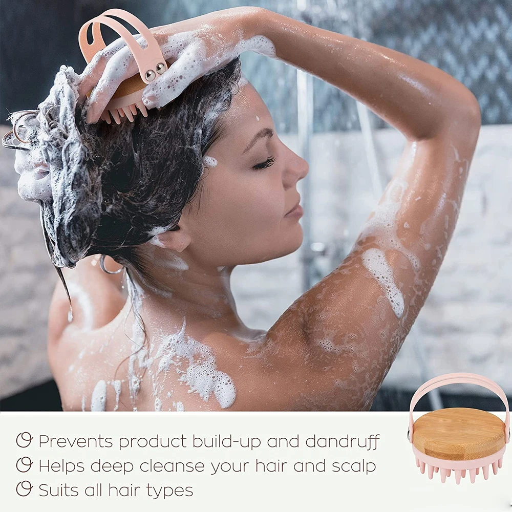 New Scalp Massager Shampoo Bru - Bamboo Hair Brush 评论和价格