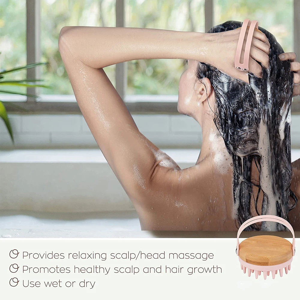 New Scalp Massager Shampoo Bru - Bamboo Hair Brush 评论和价格
