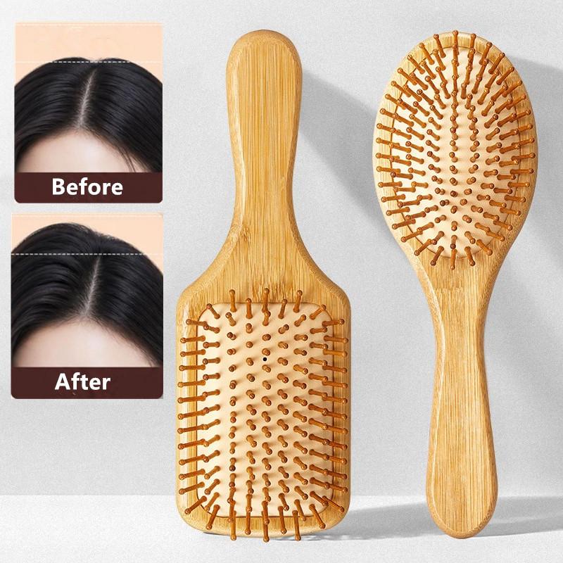 {MAX-66} Natural Bamboo Paddle - Bamboo Hair Brush 评论和价格