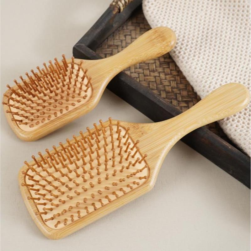 {MAX-66} Natural Bamboo Paddle - Bamboo Hair Brush 评论和价格