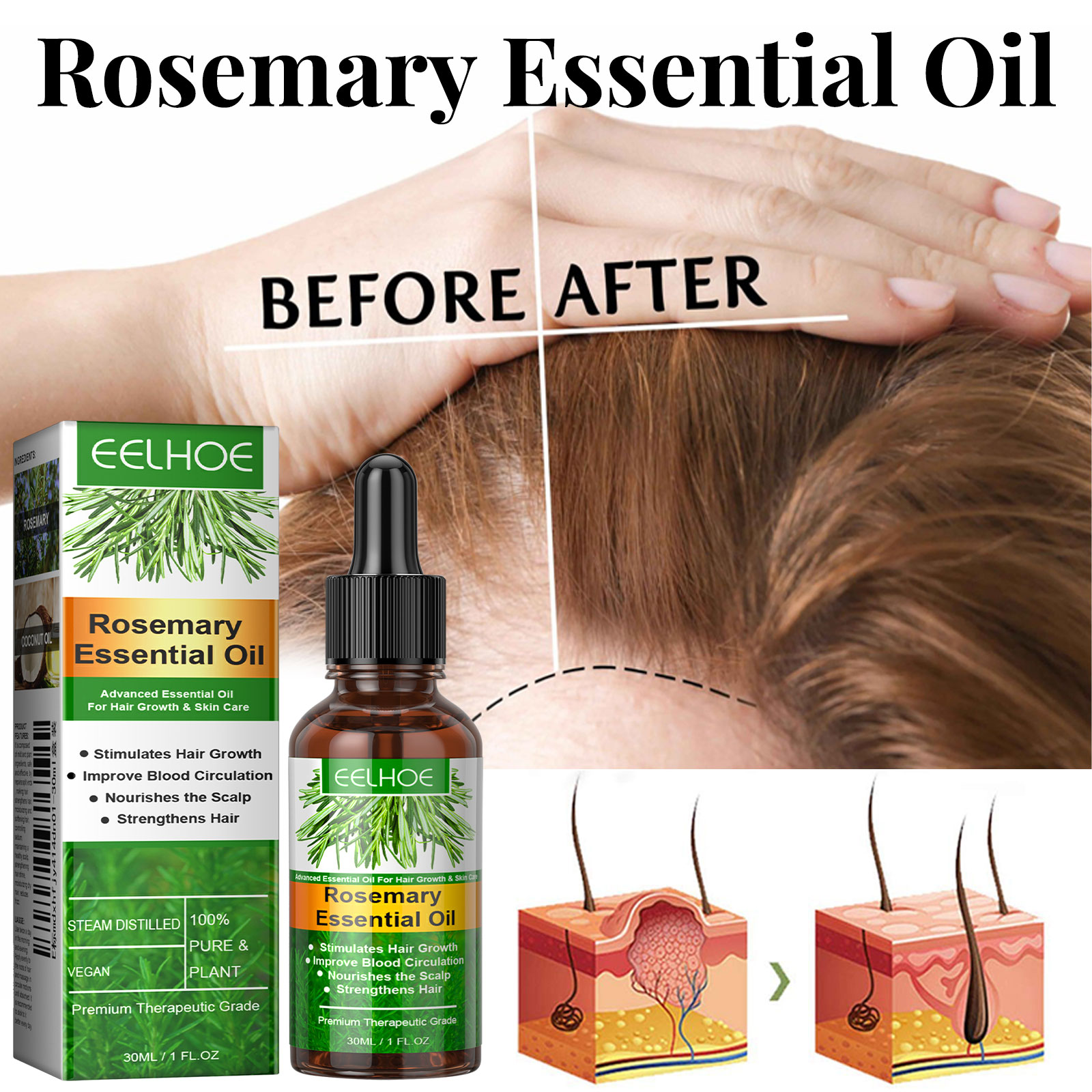 Hair Growth Serum Fast Growing - Hair Care Essential Oil Atomizing 评论和价格