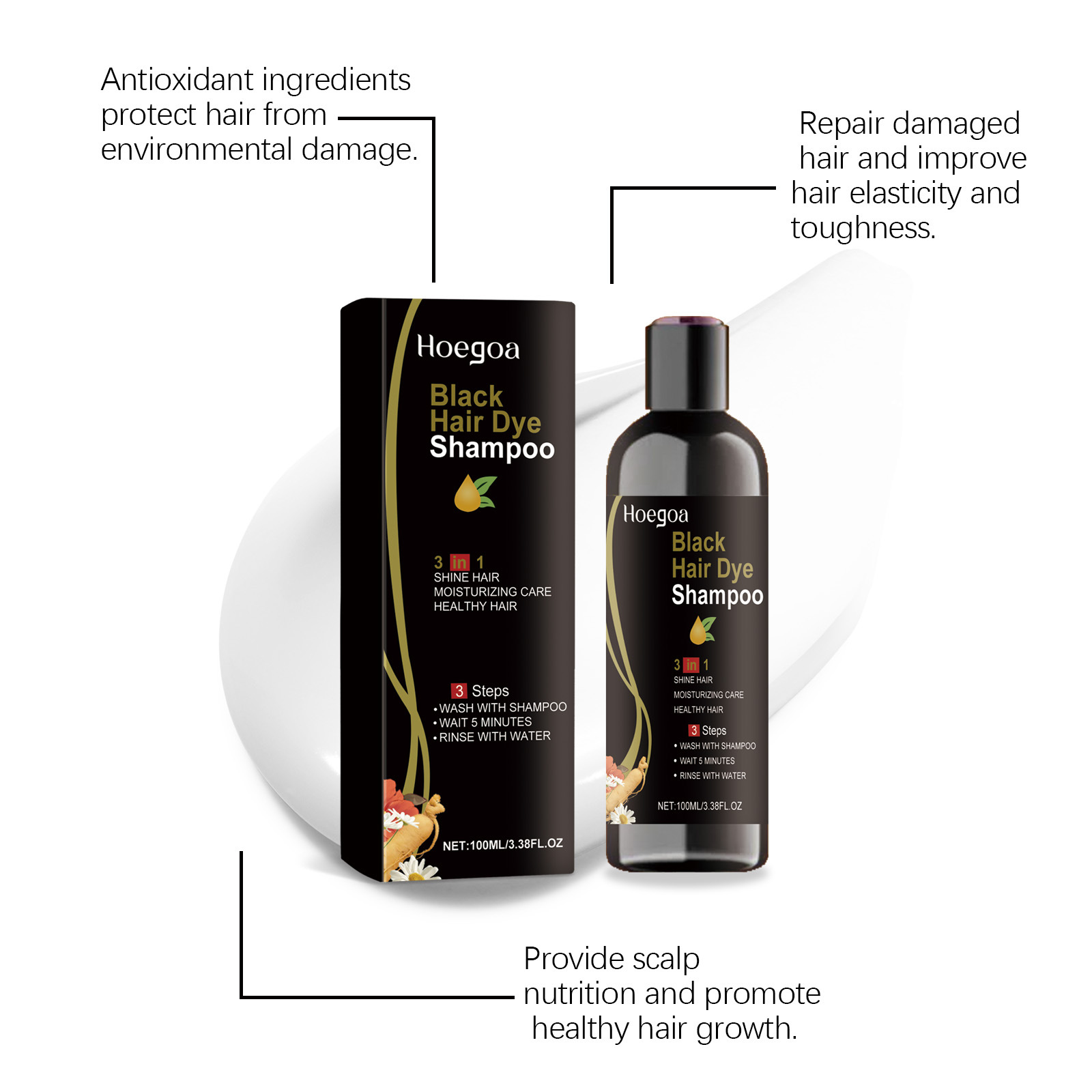 Natural Herbal Black Hair Dye  - Hair Care Step 评论和价格