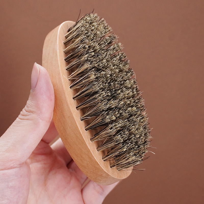 Natural Boar Bristle Beard Bru - Bamboo Hair Brush 评论和价格